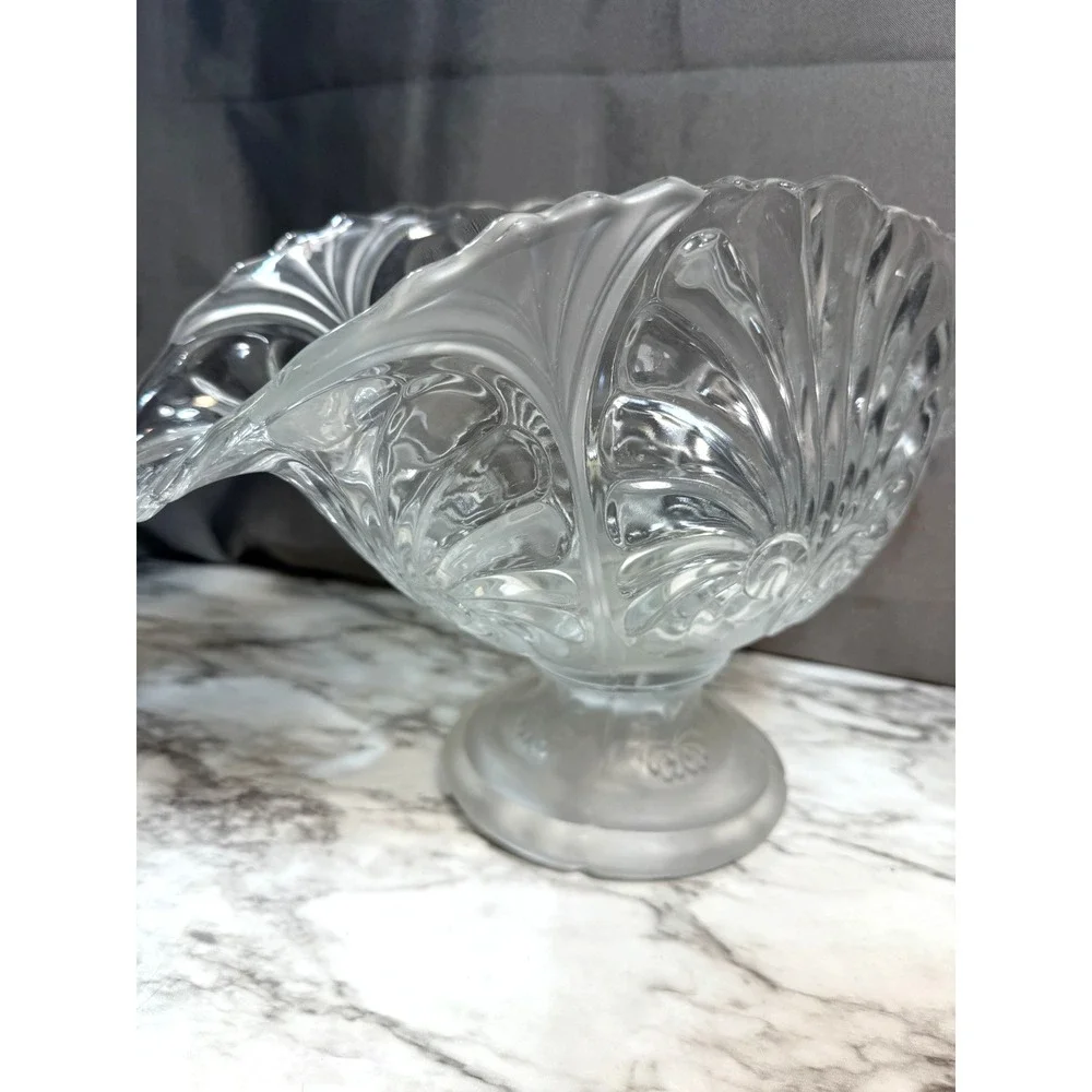 GORGEOUS VTG BANANA BOWL~ LIBS‎ GLASS~ CRYSTAL SATIN GLASS 14
